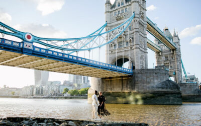 London couple photography – Tower Bridge and The Shard